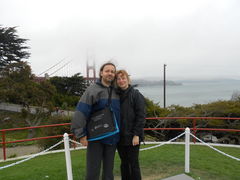 Together in front of the bridge